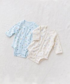 MIKI HOUSE HOT BISCUITS 【70-60cm】 長袖ボディシャツ２枚セット(前開き仕様)