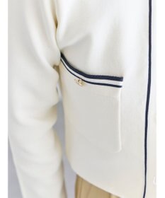 Te chichi ミラノリブ配色ラインカーディガン