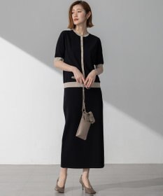 23区 S 【WEB&一部店舗限定/洗える】レーヨンポリエステルストレッチ 半袖 カーディガン