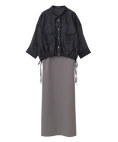 YECCA VECCA 【2点SET】シアーシャツ×Aラインキャミワンピース