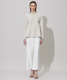 ICB L 【洗える】ミリオーネダンボールニット ペプラムブラウス