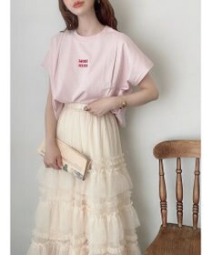 Green Parks ワンポイント刺繍タックＴシャツ