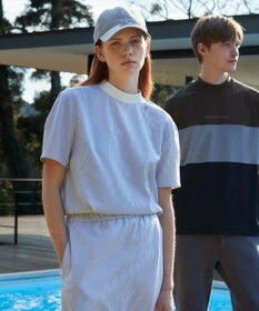 23区GOLF セットアップ企画【23Fondation/WOMEN】【吸水速乾】サッカーストライプ ツーピース