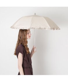 MOONBAT 【晴雨兼用折りたたみ日傘】ポール & ジョー (PAUL & JOE ACCESSOIRES) クリザンテームワンポイントフリル 一級遮光99.99% 遮熱 UV 晴雨兼用
