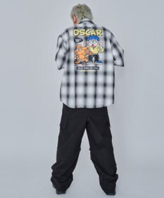 WEGO 【ユニセックス着用ITEM/MLサイズ展開】イラストオンブレチェックシャツ（SS）