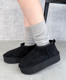 WEGO 【25年秋冬新作/あったかブーツ】厚底ムートンタッチブーツ