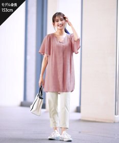 Tiaclasse フレアスリーブチュニックブラウス