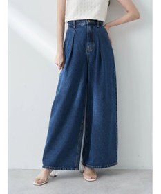 earth music&ecology タックワイドデニムパンツ