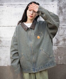 WEGO 【ユニセックス着用ITEM/MLサイズ展開】ワーカーズデニムZIPジャケット