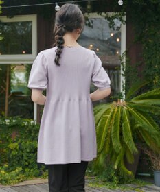 Tiaclasse リブ切替スカラップニットチュニック