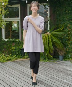 Tiaclasse リブ切替スカラップニットチュニック