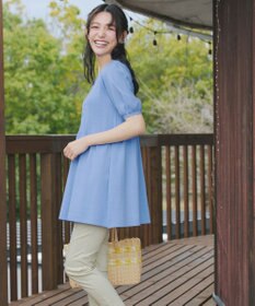 Tiaclasse リブ切替スカラップニットチュニック