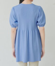 Tiaclasse リブ切替スカラップニットチュニック