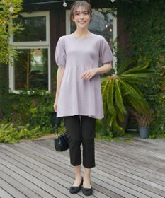 Tiaclasse リブ切替スカラップニットチュニック