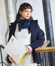 MOONBAT WEB限定【洗える】ミエル (miel) カシミヤ100％ チェックストール