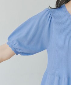Tiaclasse リブ切替スカラップニットチュニック