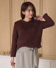 Feroux 【洗える】シャギーVネック ニット