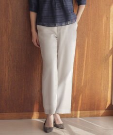 J.PRESS LADIES L 【定番人気・セットアップ対応】OXIJEWEL ストレッチ ストレート パンツ ライトグレー系