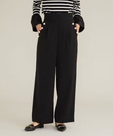 Feroux 【古畑星夏さん着用】パールポイントハイウエストセミワイド パンツ