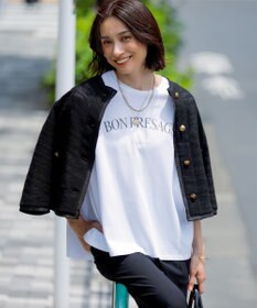 23区 L 【接触冷感/洗える】BON-PRESAGE ロゴ フレンチスリーブ Tシャツ