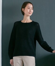 自由区 【XSサイズ～/洗える】リネンミドルゲージボートネック ニット