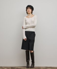 GRACE CONTINENTAL バイカラーリブニットトップ