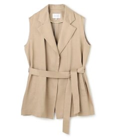 BEIGE， MICA /  リネンブレンドベルト付きジレ