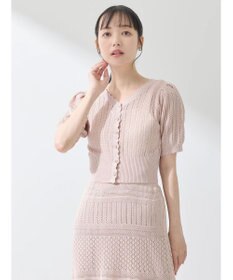 earth music&ecology ２点ＳＥＴ透かし編みカーディガン＋裾フレアスカート