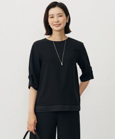 J.PRESS LADIES L 【洗える・吸水速乾・接触冷感・セットアップ対応】Light ジョーゼット ブラウス ブラック系