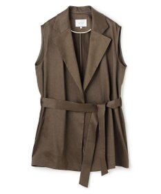 BEIGE， MICA /  リネンブレンドベルト付きジレ