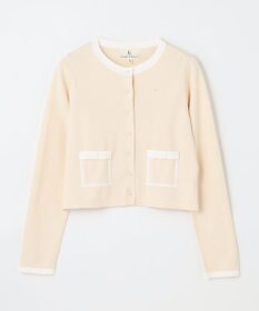 組曲 KIDS 【150-160cm】リボンインターシャニット カーディガン