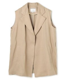 BEIGE， MICA /  リネンブレンドベルト付きジレ