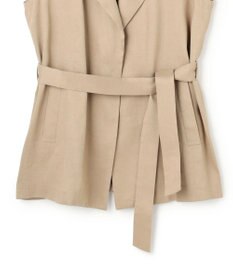 BEIGE， MICA /  リネンブレンドベルト付きジレ