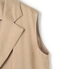 BEIGE， MICA /  リネンブレンドベルト付きジレ