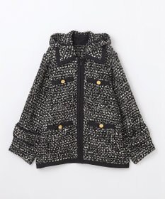 GRACE CONTINENTAL ツイードフーディーコート