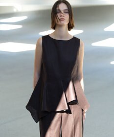 23区 【エステータ】チンツリネン ストレート ワイドパンツ