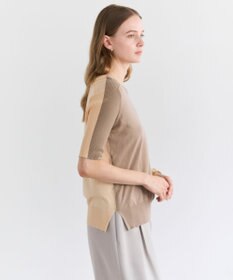 BEIGE， JULIE / コットンシルク 2WAY半袖ニット