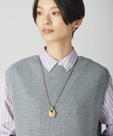 J.PRESS LADIES 【リバーシブル】マーブル ネックレス ブラウン×ベージュ系