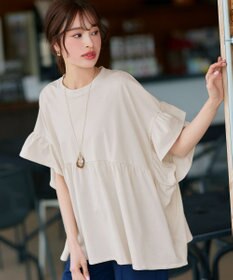 Tiaclasse 【洗える】ギャザー切り替えフレアプルオーバー