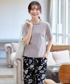 Tiaclasse L 【小倉優子さん着用・洗える・接触冷感・汗ジミ防止】“サマさまカットソー”ハーフスリーブベーシックトップス