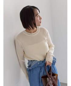 Te chichi チャーム付きワッフルニットプルオーバー