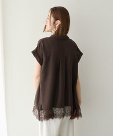 YECCA VECCA 裾レーススキッパーシャツ