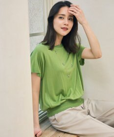 自由区 【カタログ掲載・接触冷感・UVケア・洗える】フルダルスパンマイクロピーチワイドストレート パンツ