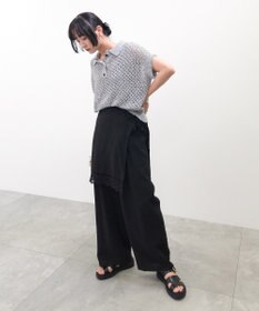 Green Parks 衿付き透かし編みニットプルオーバー