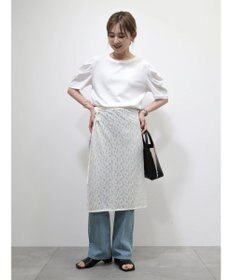 AMERICAN HOLIC 接触冷感タックスリーブ５分袖カットプルオーバー