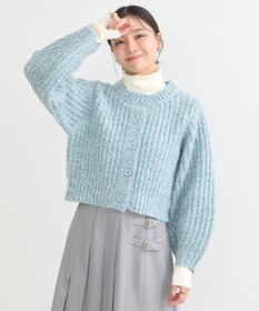 earth music&ecology ローゲージニットショートカーディガン