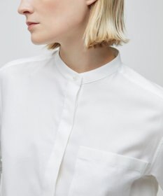 BEIGE， PERSIMMON / バンドカラーシャツ