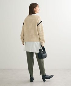 Green Parks Ｍｉｘ配色畦ニットプルオーバー