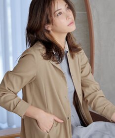 Tiaclasse ノーカラー後ろタックフレアコート