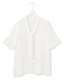 ICB 【洗える】BackSatinAmunzen  ボウタイブラウス